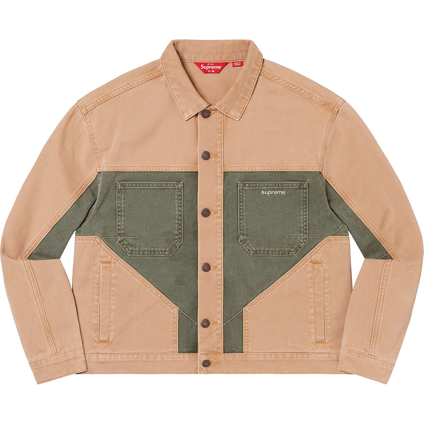 2-Tone Paneled Denim Jacket view 3